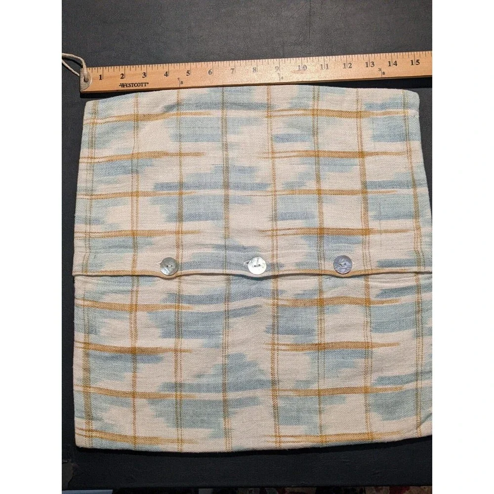 West Elm Cotton Silk Blend Pillow Cover Woven Texture Mother of Pearl 16x16